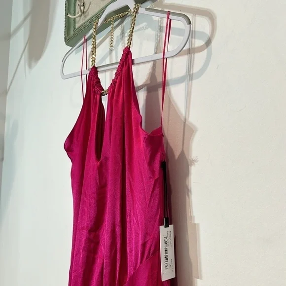 ASTR the label Women's Kazia Dress gold chain halter Size XL new with tag pink - Picture 3 of 12